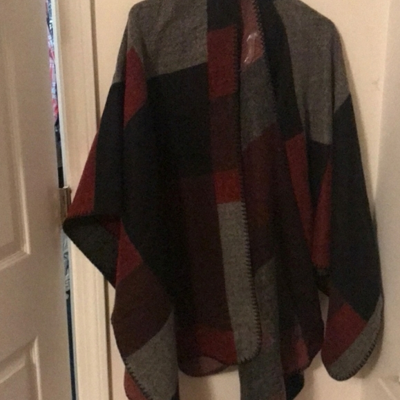 poncho plaid Calvin Klein - Picture 3 of 3